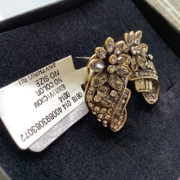 Heidi Daus Rare Earrings Anything Bling Grey/Clear Crystals from Saks 5th - Picture 3 of 14